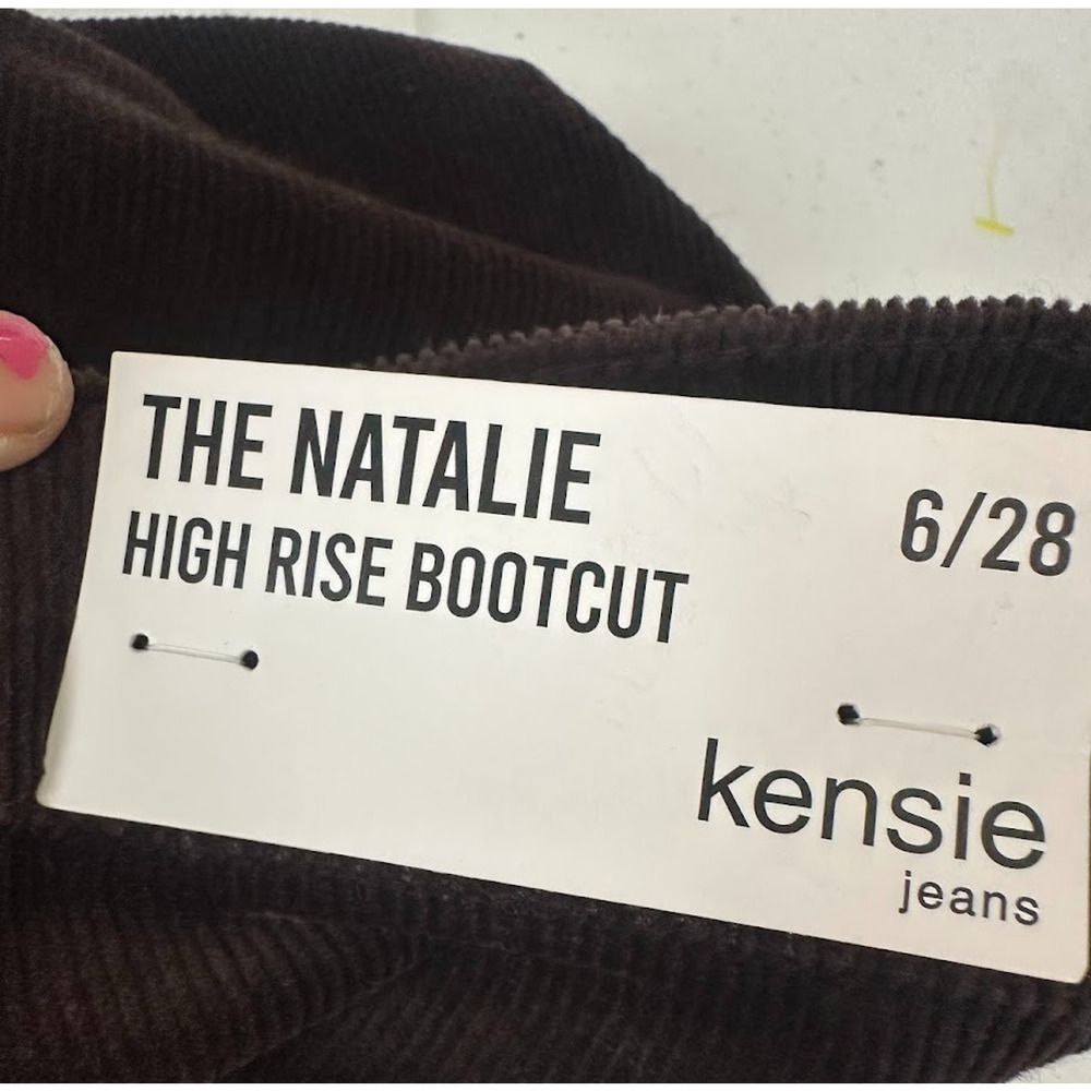 Kensie Jeans The Natalie High Rise Boot Cut Corduroy Pants Size 6 /28 Dark Brown - Picture 4 of 12